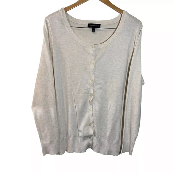 Lane Bryant Button Up Cardigan Sweater Plus 18/20 Oatmeal Off White Long Sleeve - Picture 1 of 3